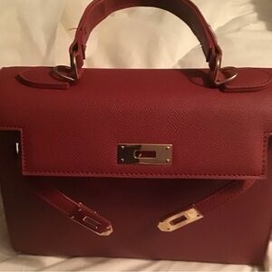 Elegant Burgundy Leather Handbag NWOT